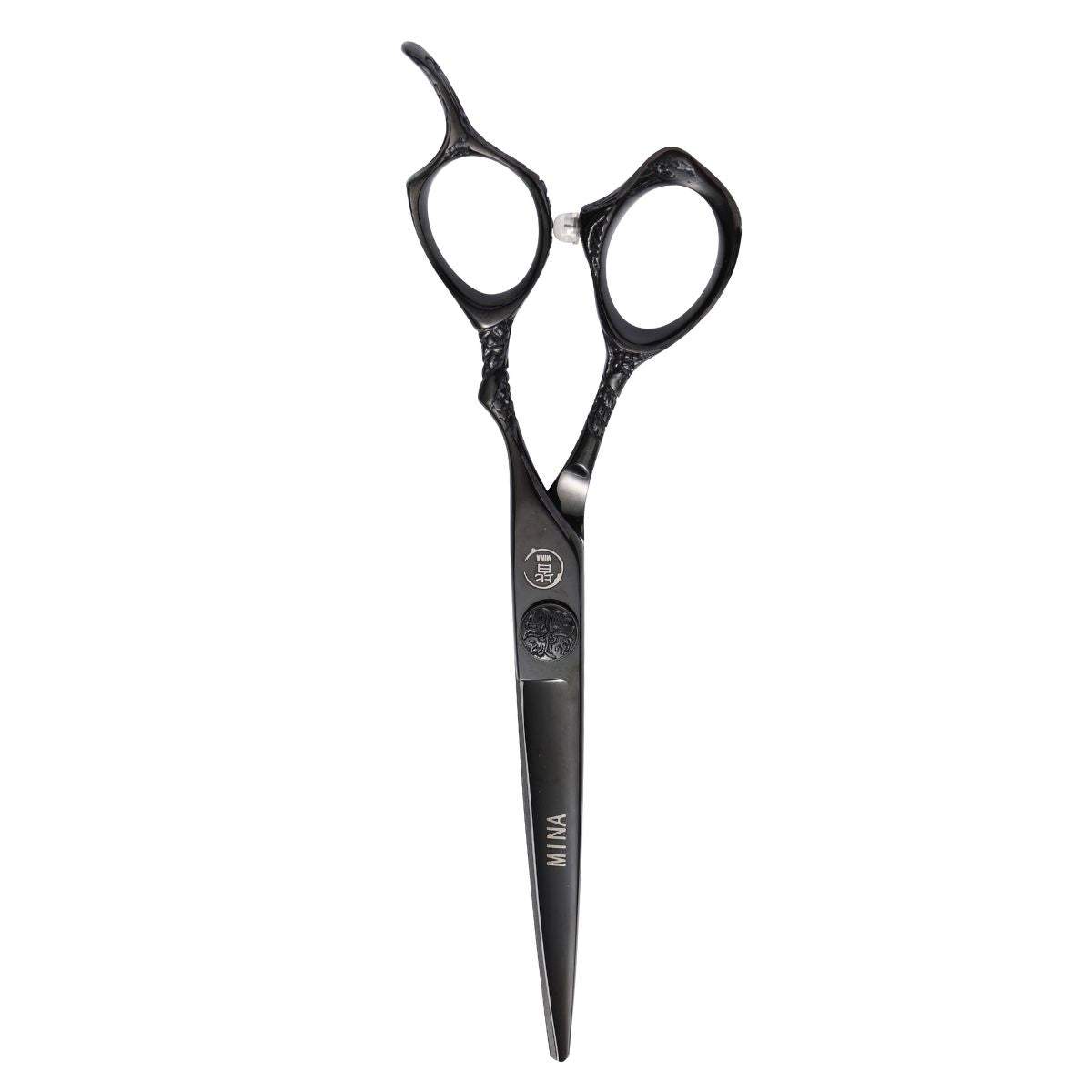 18cm (6-sun) 'tanebasami' scissors. Polished carbon steel. With hand-made 'Asa-no-ha' scissors cover offers in indigo.