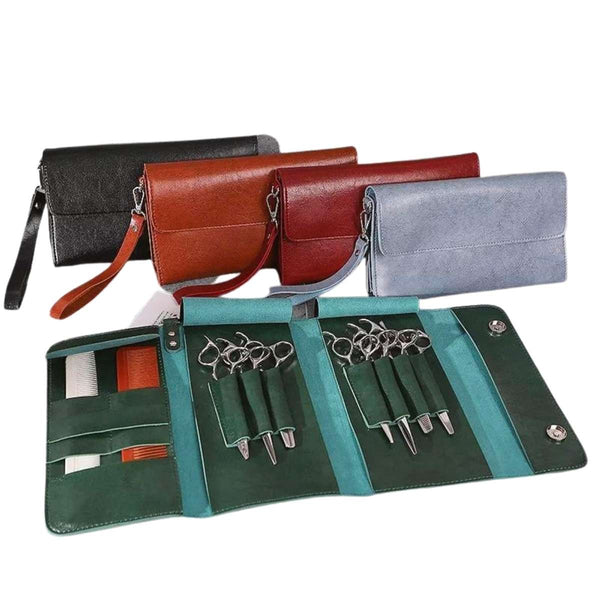 LC1034 Leather Zipper Scissor Case, Hair Scissor Cases