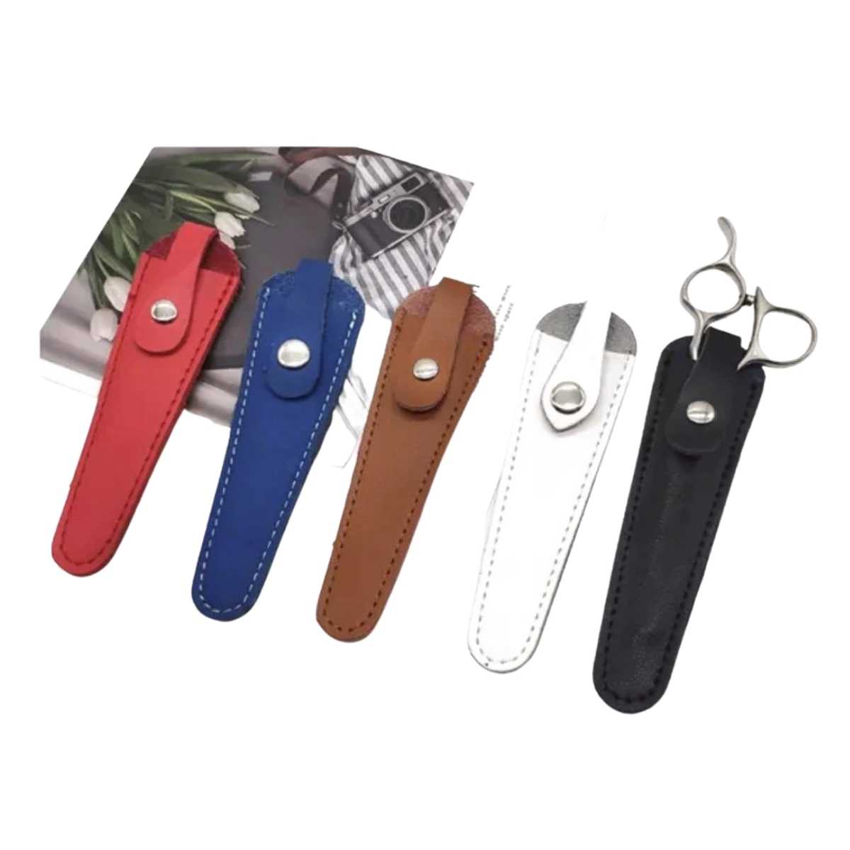 MERRYHAPY 6pcs Scissors Case Scissors Sheaths Scissors Sleeves Leather  Scissors Cover Eyebrow Trimming Scissors Collect Bags Shear Case Extra  Thick Pu